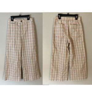 madewell plaid crop flare pants